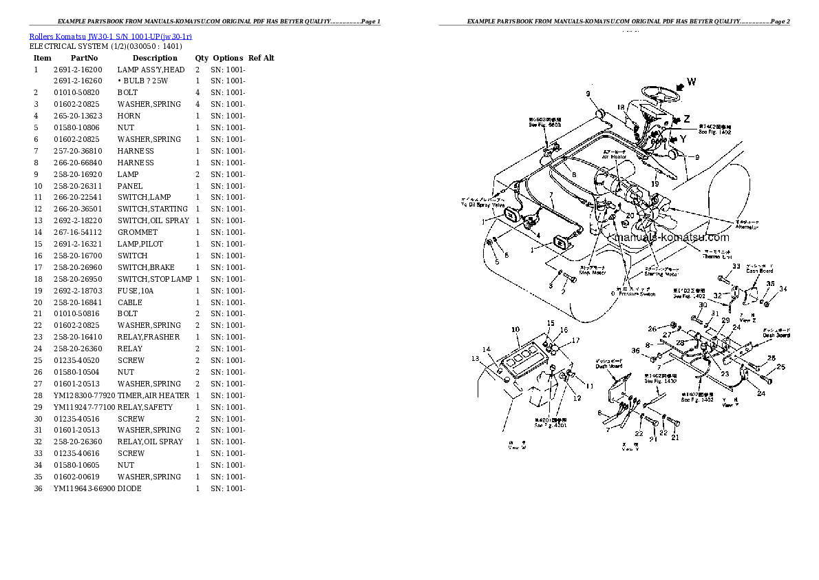 Protected: JW30-1 S/N 1001-UP Partsbook