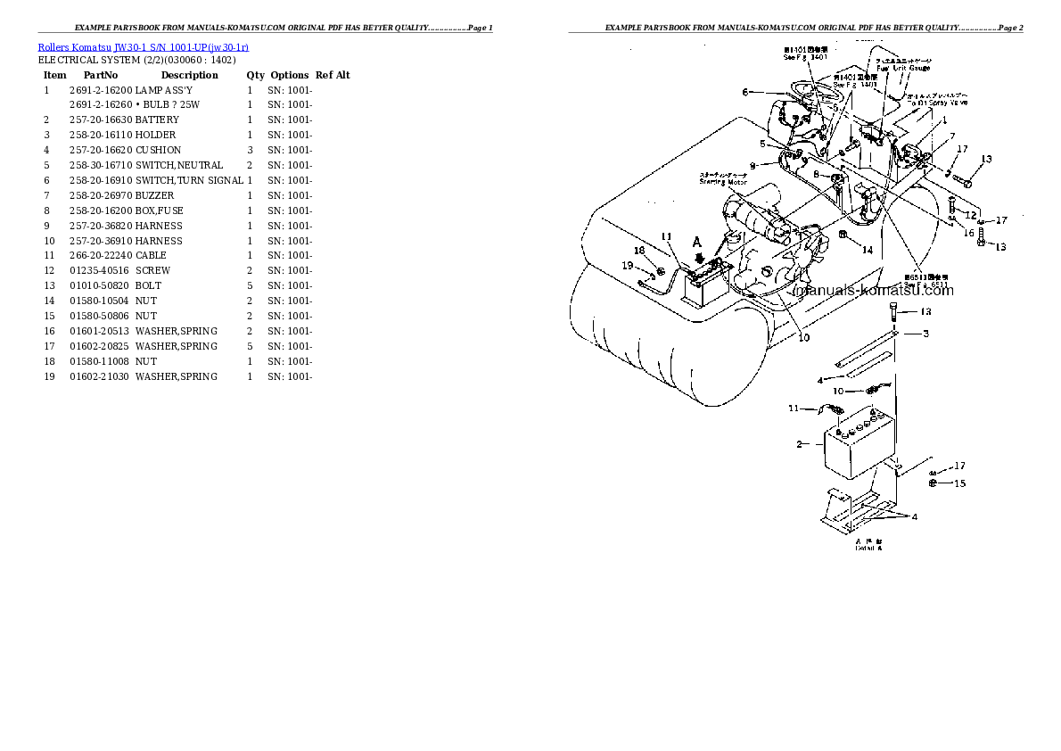 Protected: JW30-1 S/N 1001-UP Partsbook