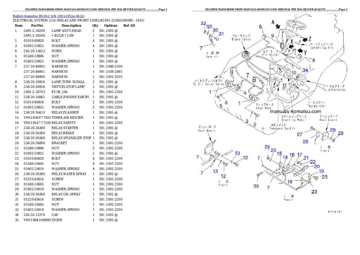 Protected: JW30-2 S/N 2001-UP Partsbook