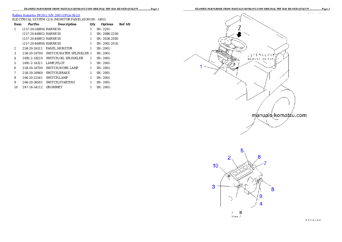 Protected: JW30-2 S/N 2001-UP Partsbook