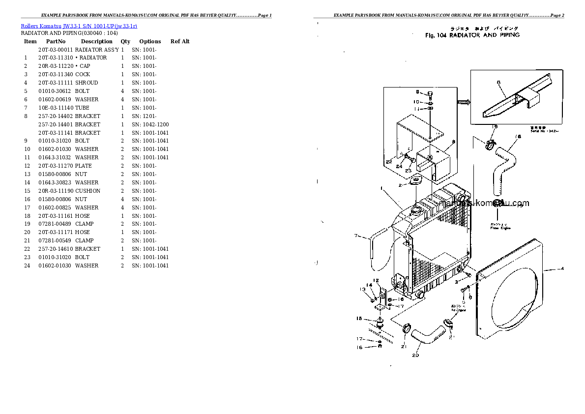 Protected: JW33-1 S/N 1001-UP Partsbook