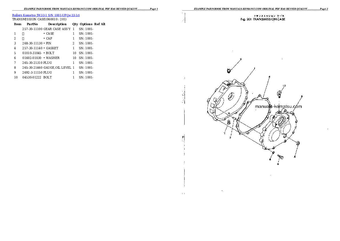 Protected: JW33-1 S/N 1001-UP Partsbook