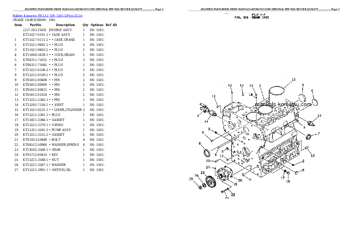 Protected: JW33-2 S/N 1501-UP Partsbook