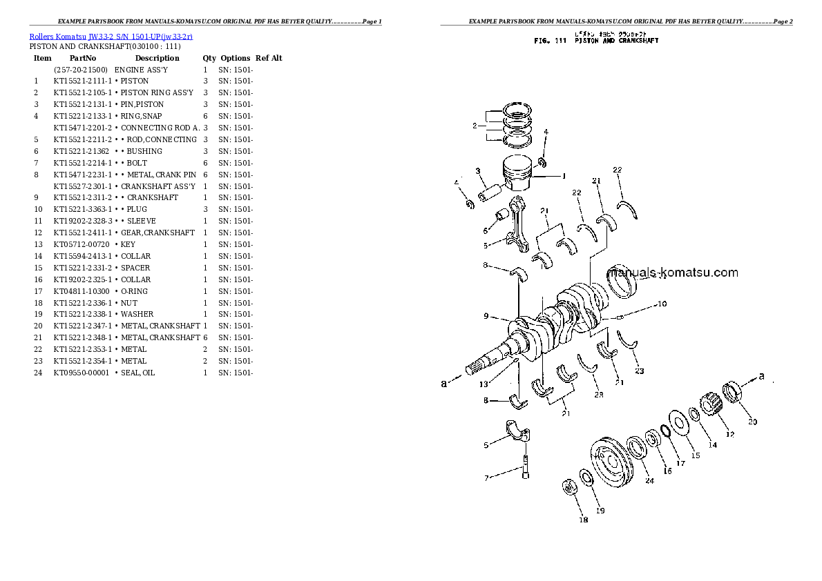 Protected: JW33-2 S/N 1501-UP Partsbook