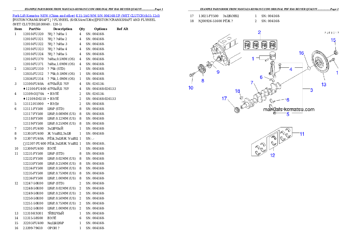 Protected: K15-1AG-WM S/N 004168-UP (WET CLUTCH) Partsbook