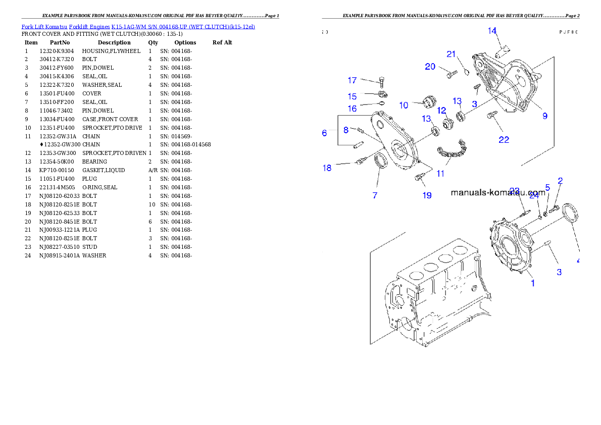 Protected: K15-1AG-WM S/N 004168-UP （ｳｪｯﾄｸﾗｯﾁ） Partsbook