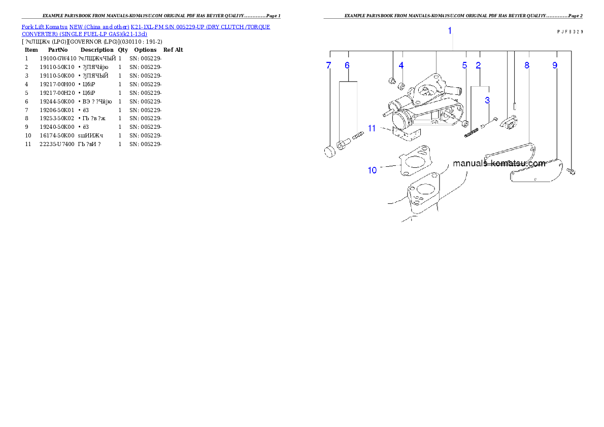 Protected: K21-1XL-FM S/N 005229-UP (DRY CLUTCH /TORQUE CONVERTER) (SINGLE FUEL-LP GAS) Partsbook Protected: K21-1XL-FM S/N 005229-UP (DRY CLUTCH /TORQUE CONVERTER) (SINGLE FUEL-LP GAS) Partsbook