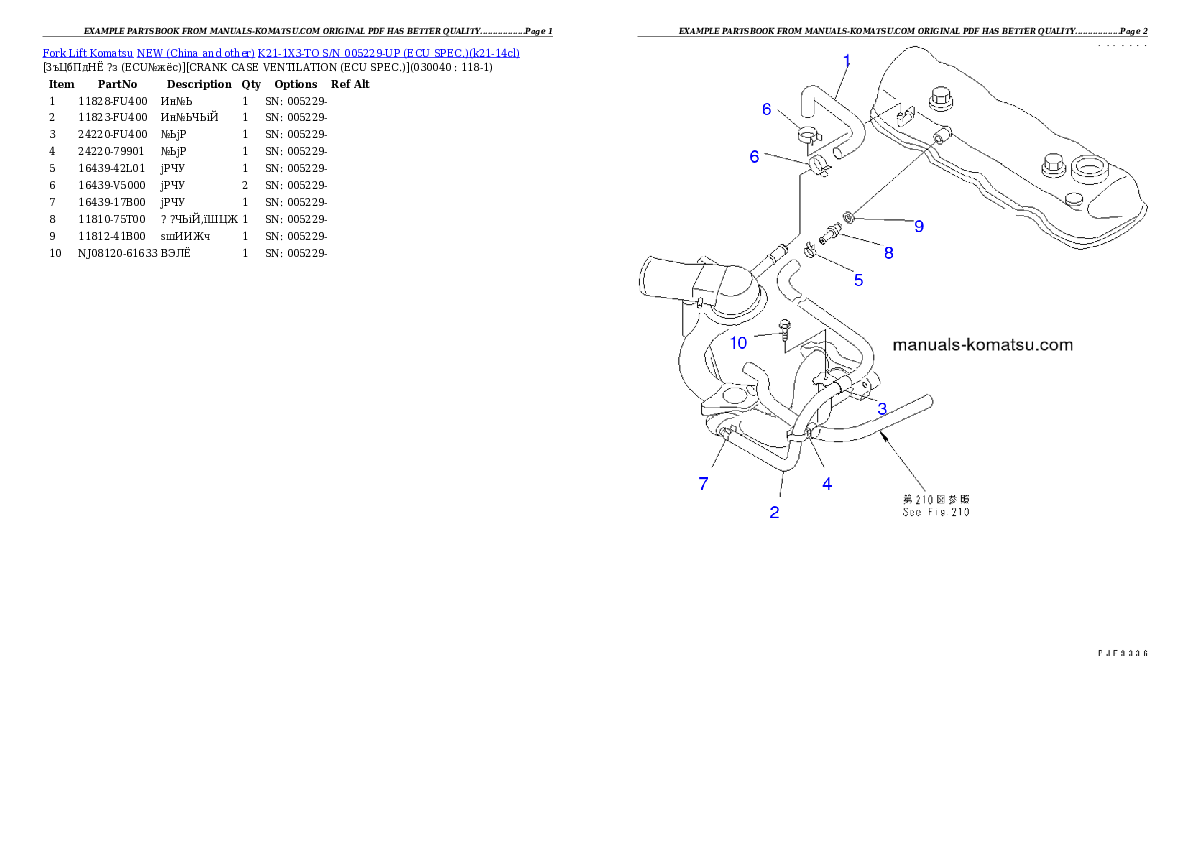 Protected: K21-1X3-TO S/N 005229-UP (ECU SPEC.) Partsbook