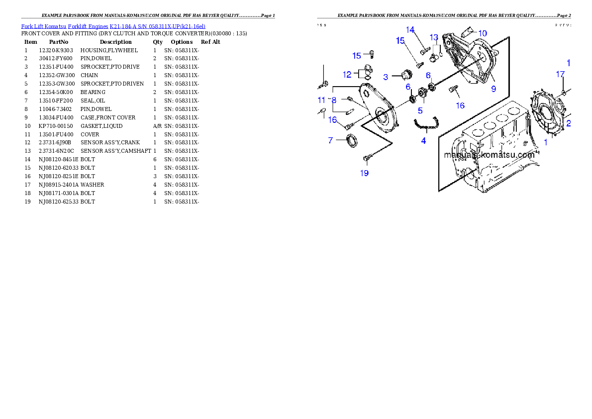Protected: K21-184-A S/N 058311X-UP Partsbook
