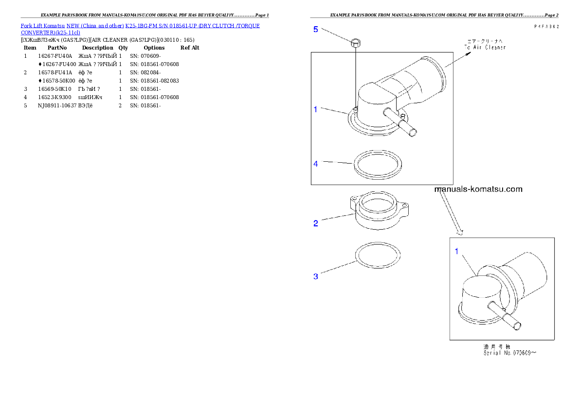Protected: K25-1BG-FM S/N 018561-UP (DRY CLUTCH /TORQUE CONVERTER) Partsbook