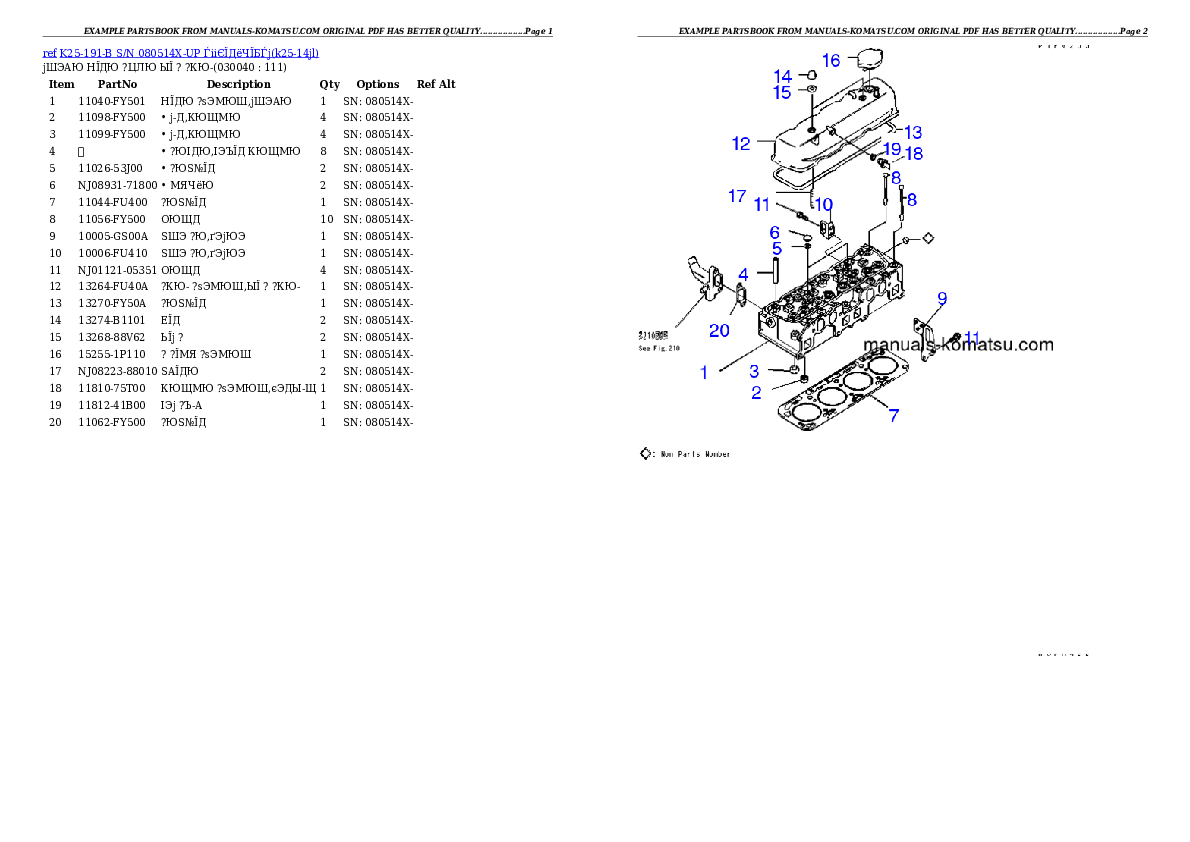 Protected: K25-191-B S/N 080514X-UP （ｳｪｯﾄｸﾗｯﾁ） Partsbook