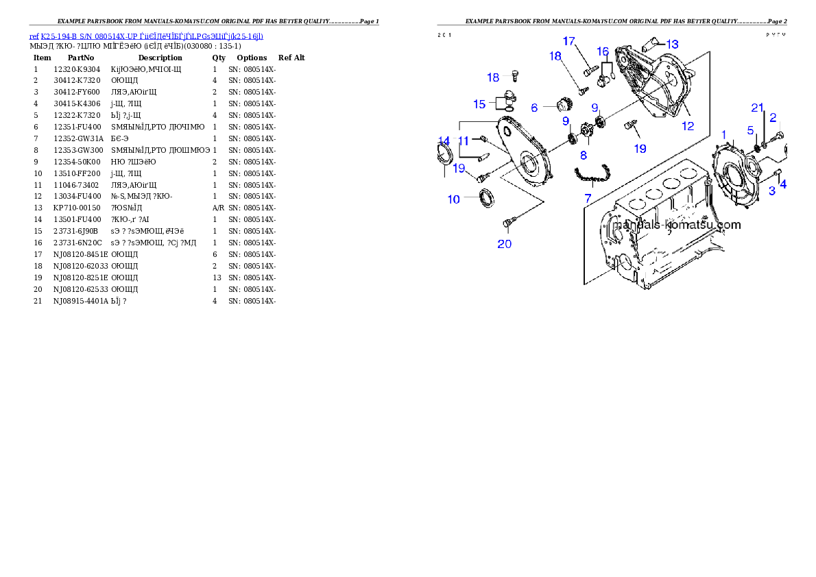 Protected: K25-194-B S/N 080514X-UP （ｳｪｯﾄｸﾗｯﾁ）（LPGｾﾝﾖｳ） Partsbook
