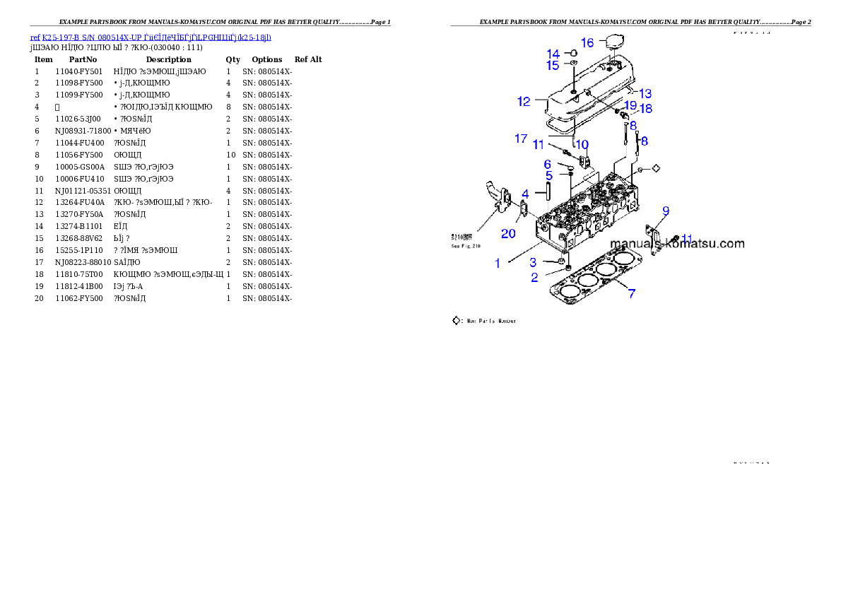 Protected: K25-197-B S/N 080514X-UP （ｳｪｯﾄｸﾗｯﾁ）（LPGﾍｲﾖｳ） Partsbook