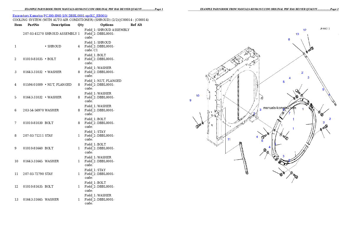 Protected: PC300-8M0 S/N DBBL0001-up Partsbook
