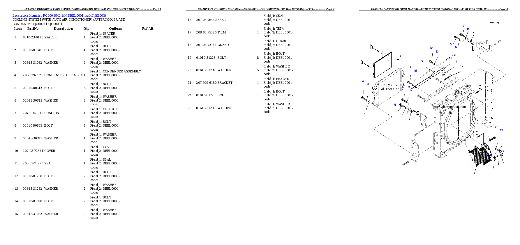 Protected: PC300-8M0 S/N DBBL0001-up Partsbook