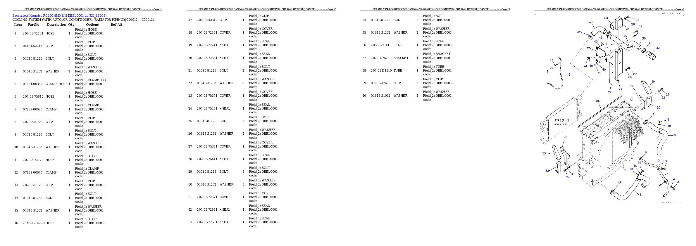 Protected: PC300-8M0 S/N DBBL0001-up Partsbook