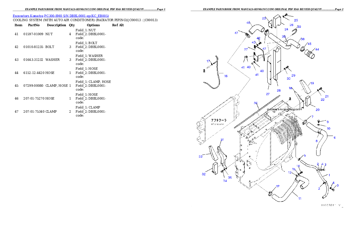 Protected: PC300-8M0 S/N DBBL0001-up Partsbook