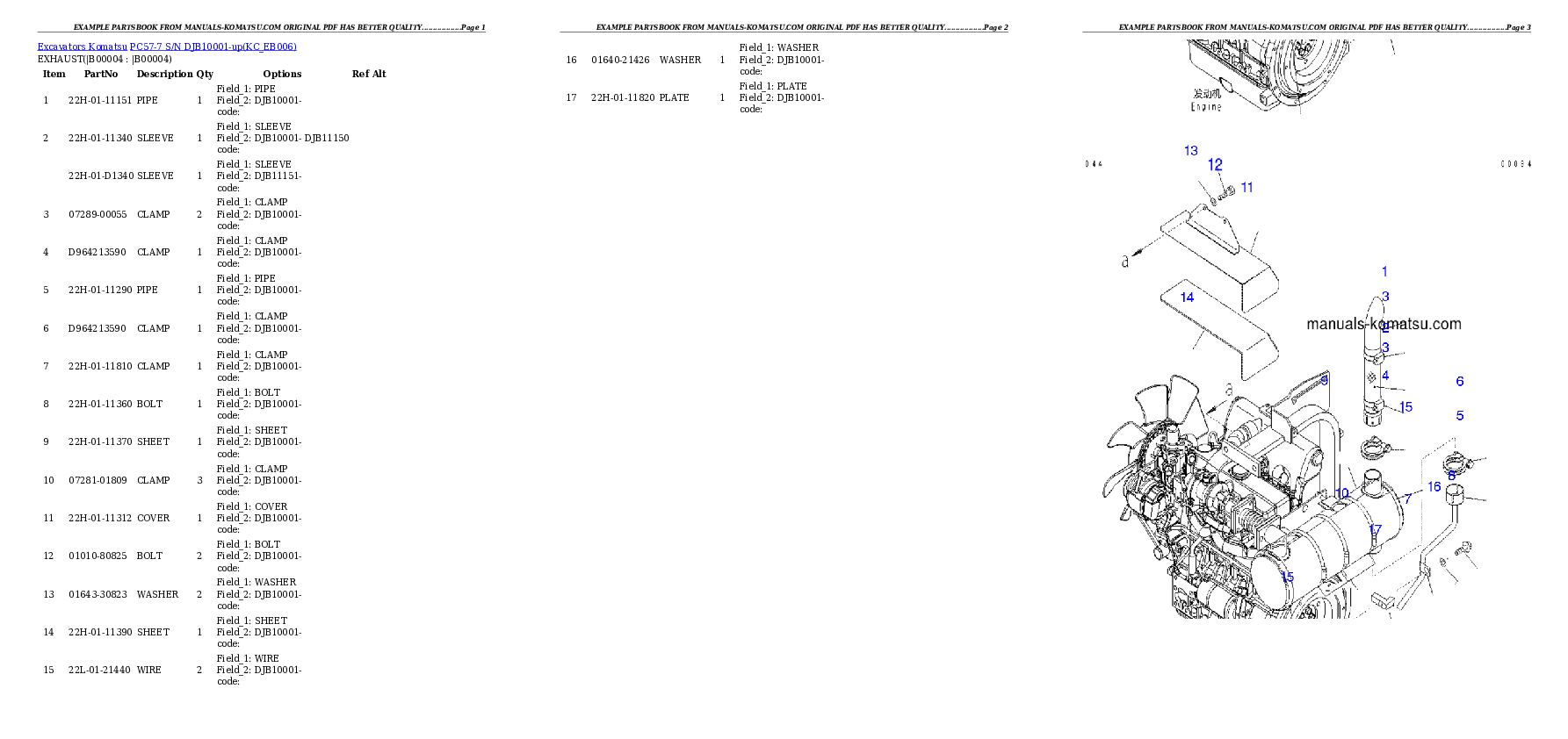 PC57-7 S/N DJB10001-up Partsbook