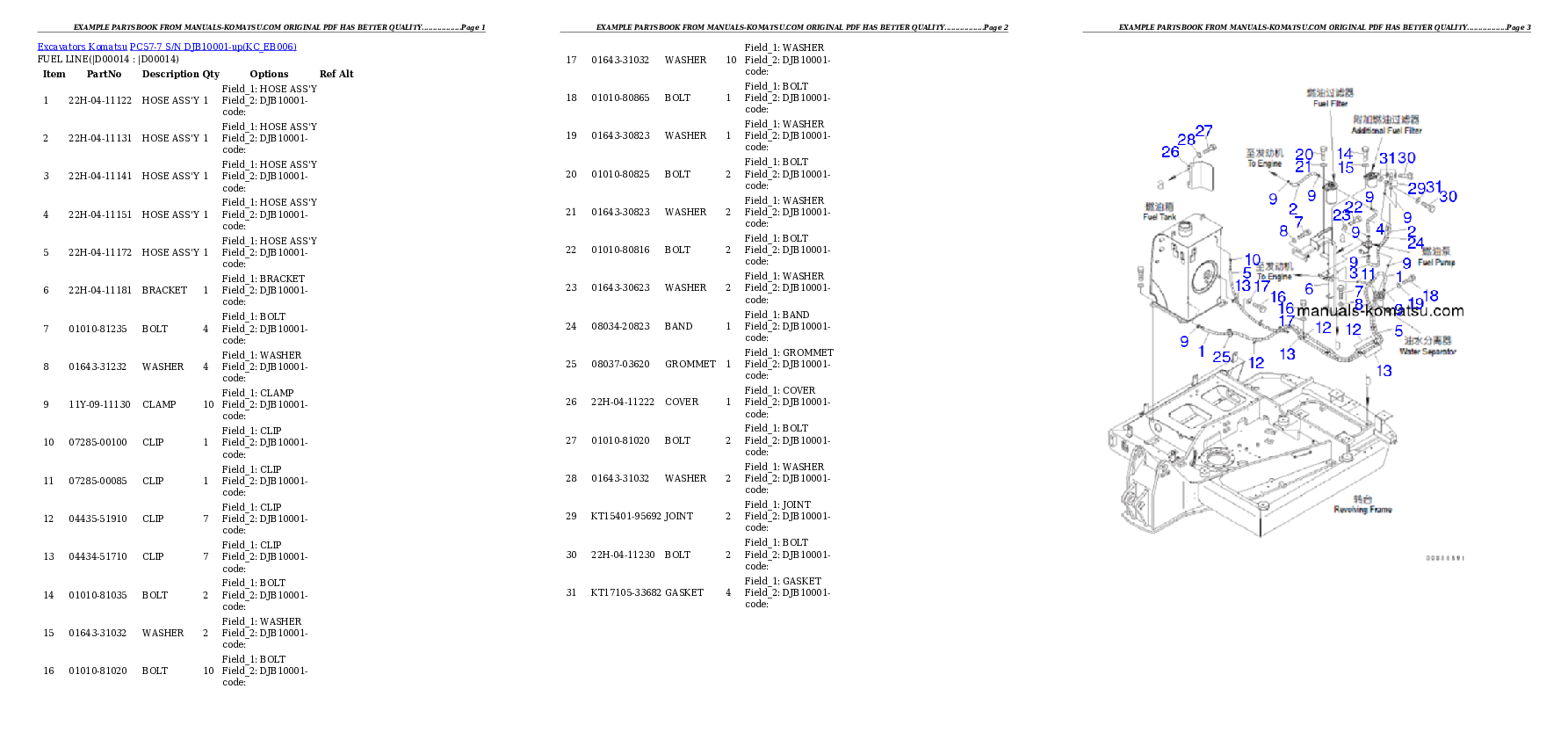 Protected: PC57-7 S/N DJB10001-up Partsbook