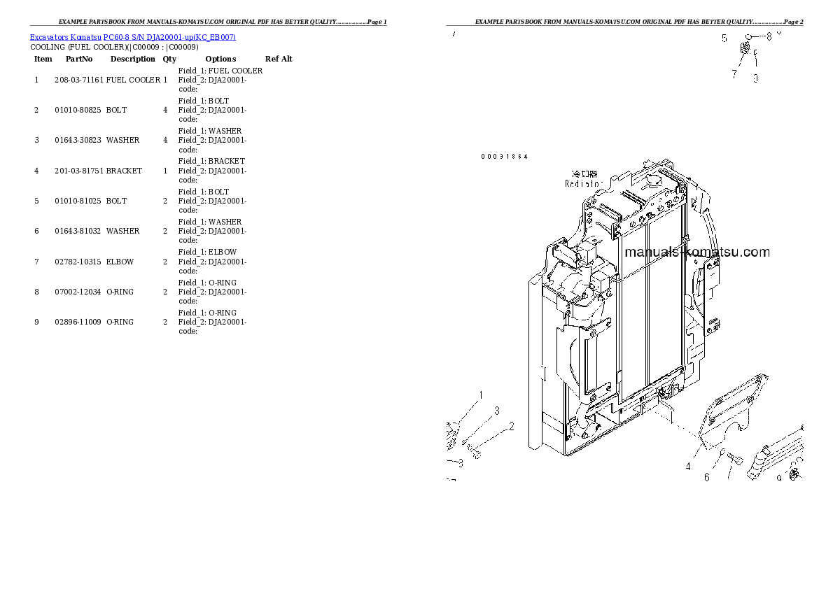 Protected: PC60-8 S/N DJA20001-up Partsbook