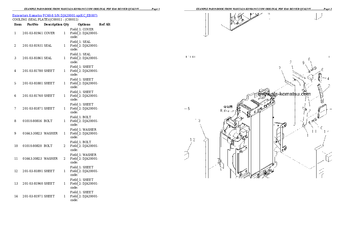 Protected: PC60-8 S/N DJA20001-up Partsbook