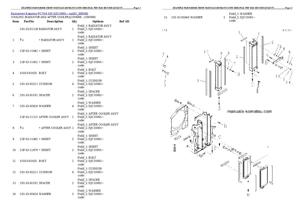 Protected: PC70-8 S/N DJC10001~-up Partsbook