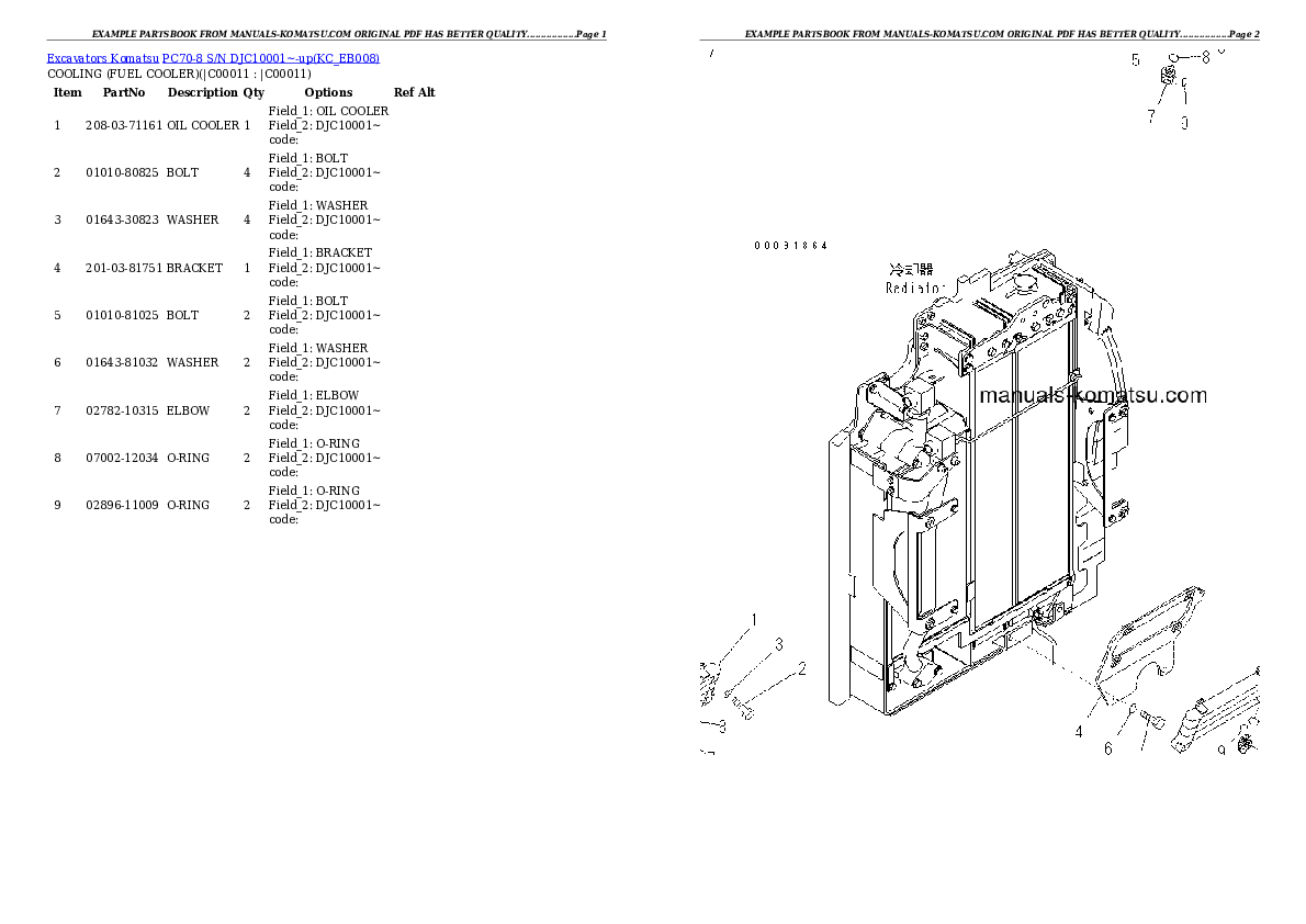 Protected: PC70-8 S/N DJC10001~-up Partsbook