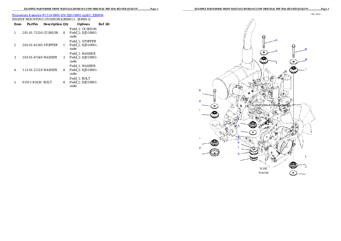 Protected: PC110-8M0 S/N DJD10001-up Partsbook