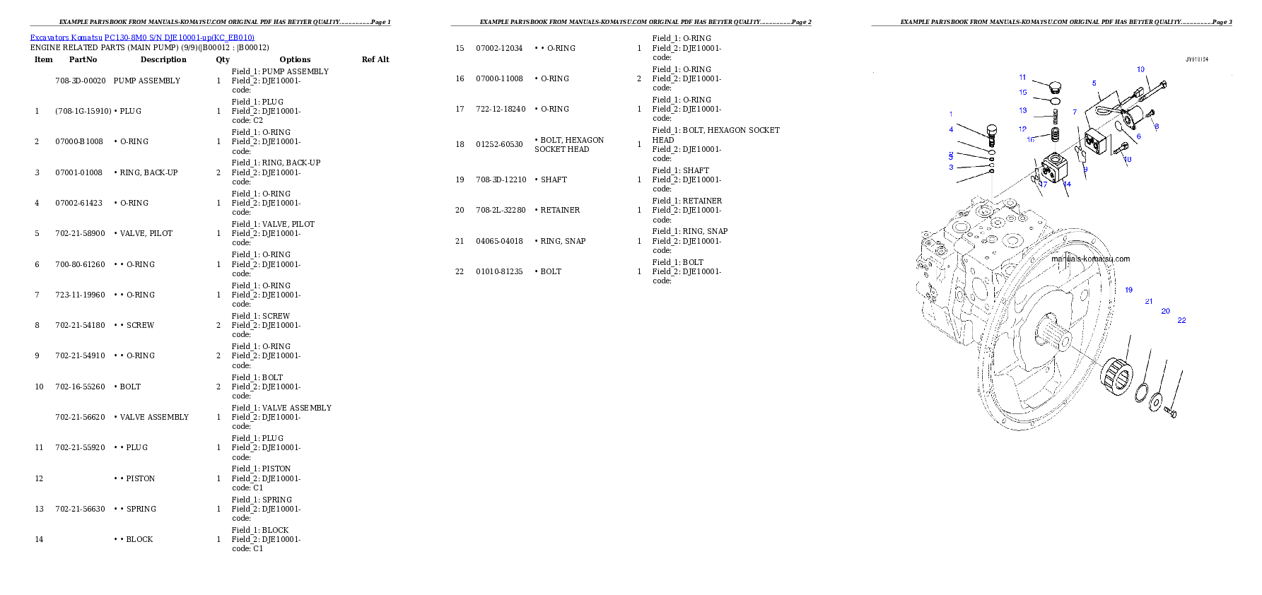 Protected: PC130-8M0 S/N DJE10001-up Partsbook