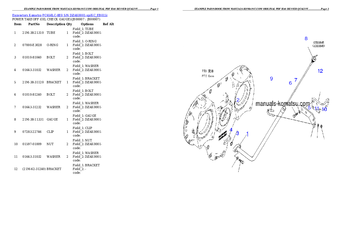 Protected: PC650LC-8E0 S/N DZAK0001-up Partsbook