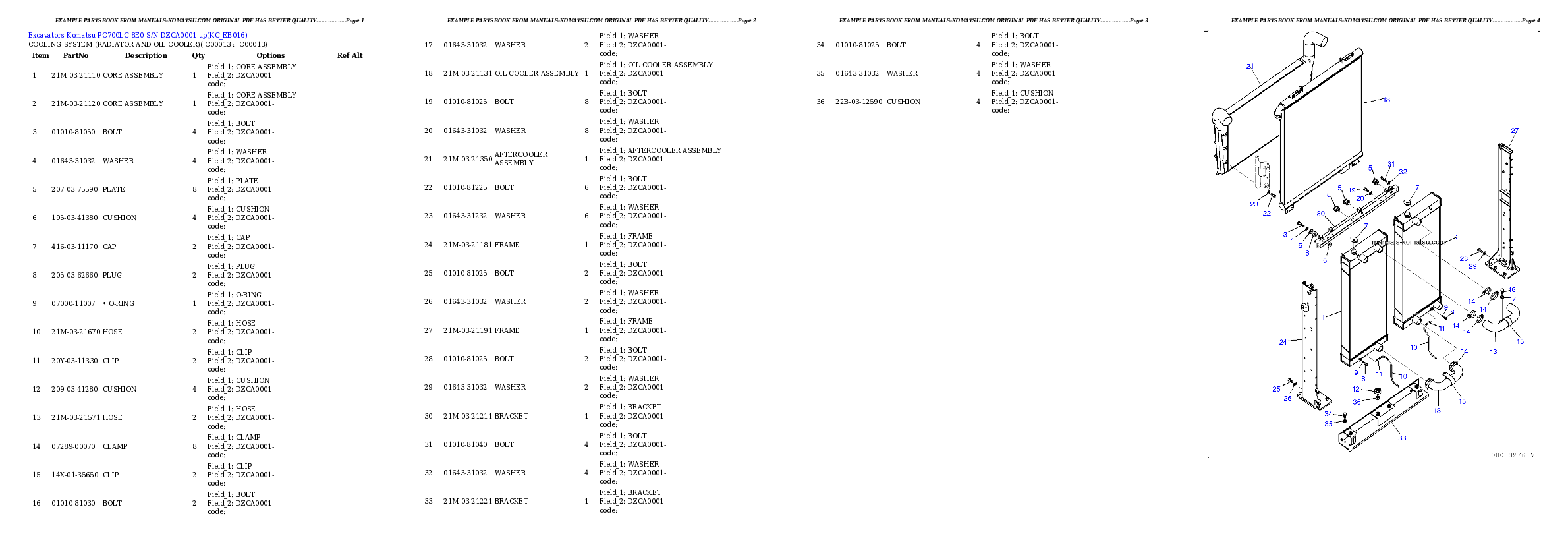 Protected: PC700LC-8E0 S/N DZCA0001-up Partsbook