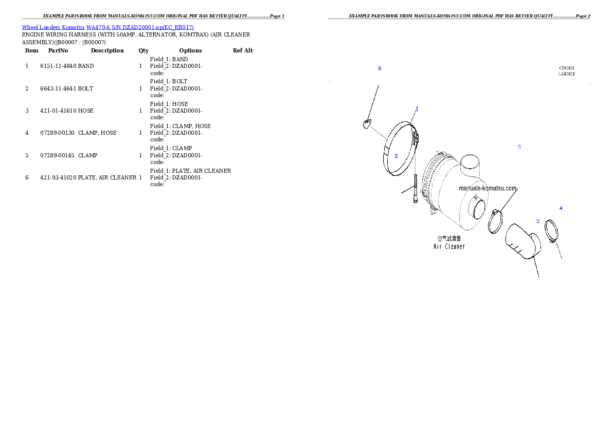 Protected: WA470-6 S/N DZAD20001-up Partsbook