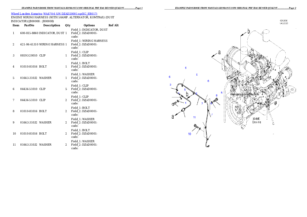 Protected: WA470-6 S/N DZAD20001-up Partsbook