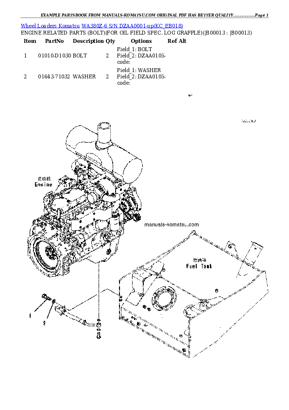 Protected: WA380Z-6 S/N DZAA0001-up Partsbook