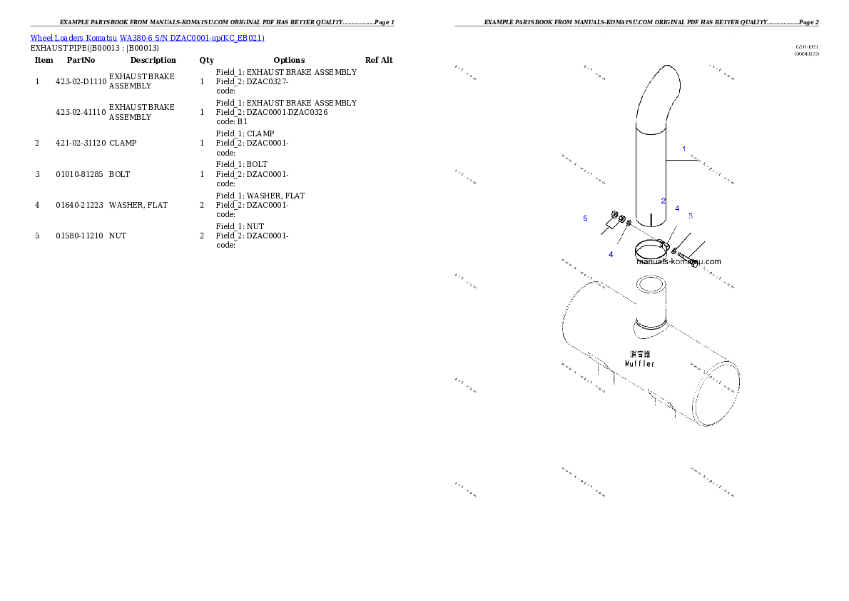 Protected: WA380-6 S/N DZAC0001-up Partsbook