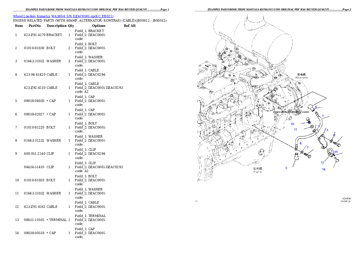 Protected: WA380-6 S/N DZAC0001-up Partsbook