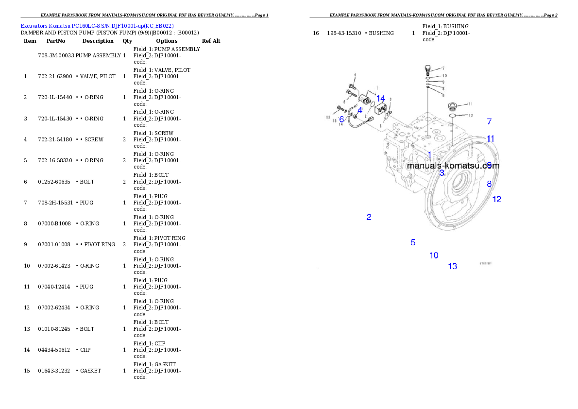 Protected: PC160LC-8 S/N DJF10001-up Partsbook