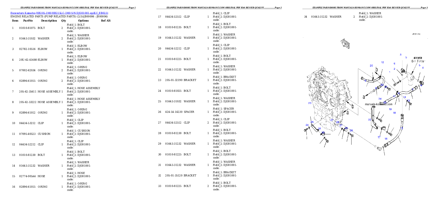 Protected: HB205-1M0 HB215LC-1M0 S/N DJG01001-up Partsbook