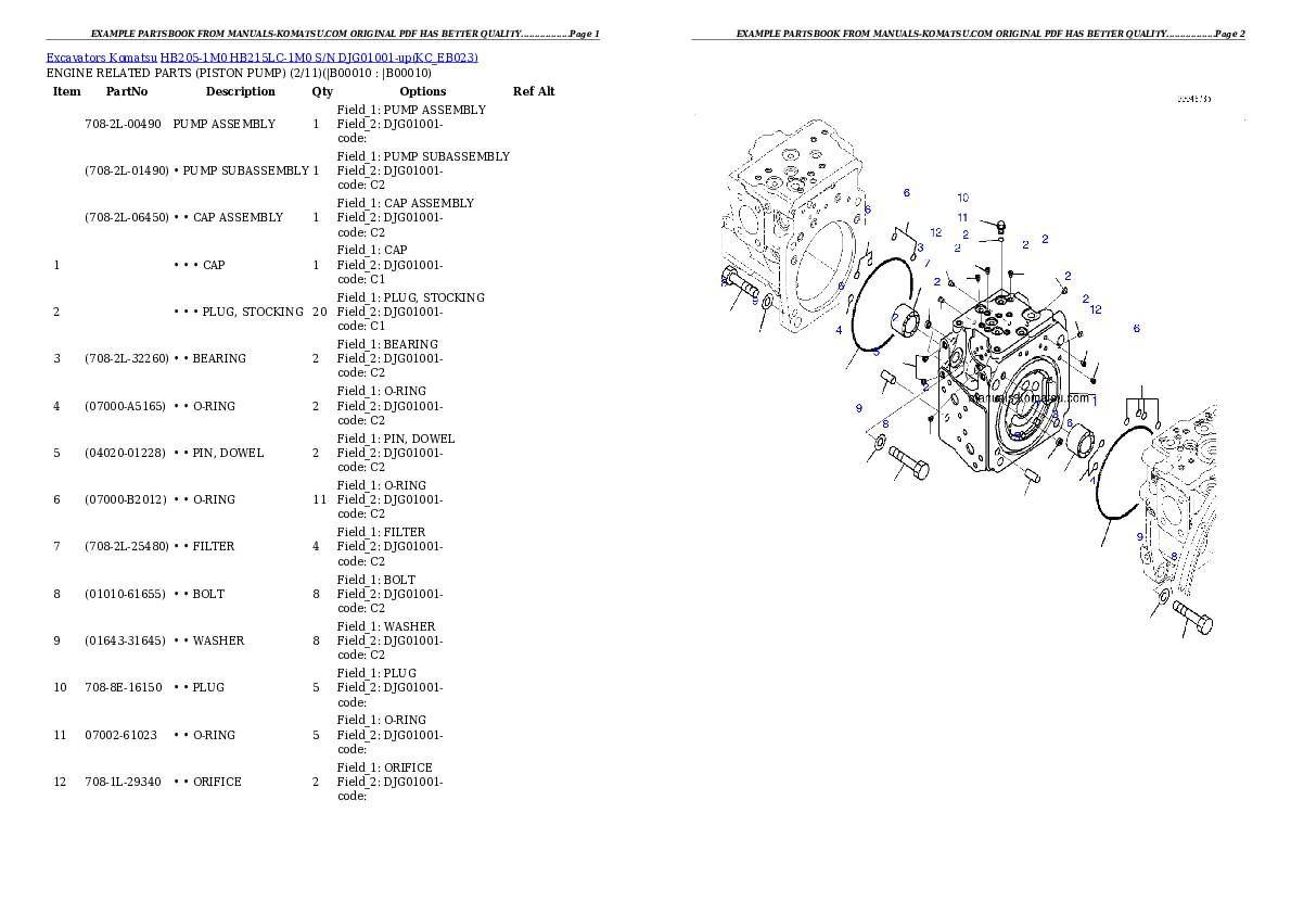 Protected: HB205-1M0 HB215LC-1M0 S/N DJG01001-up Partsbook