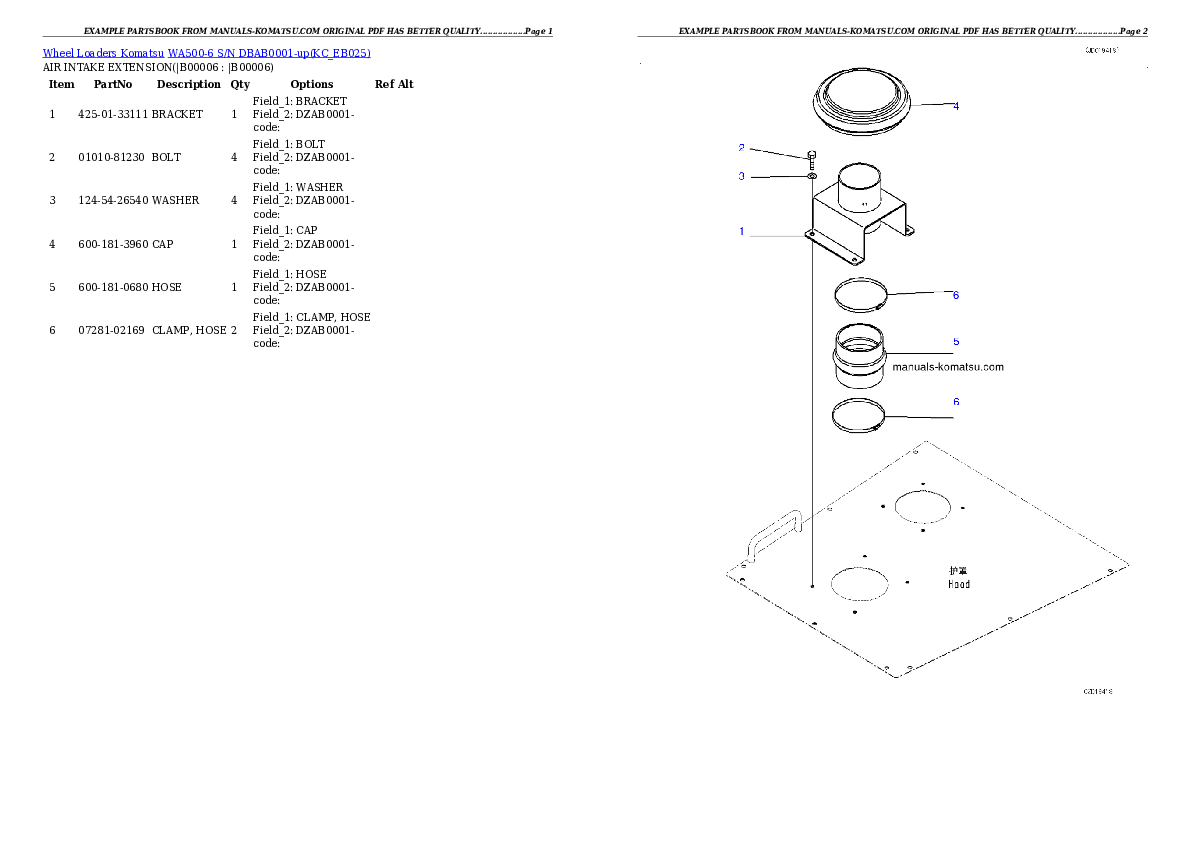 Protected: WA500-6 S/N DBAB0001-up Partsbook