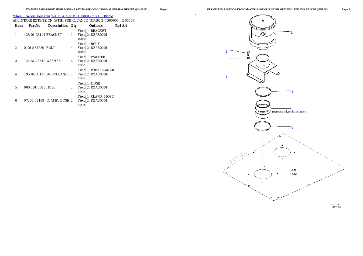 Protected: WA500-6 S/N DBAB0001-up Partsbook