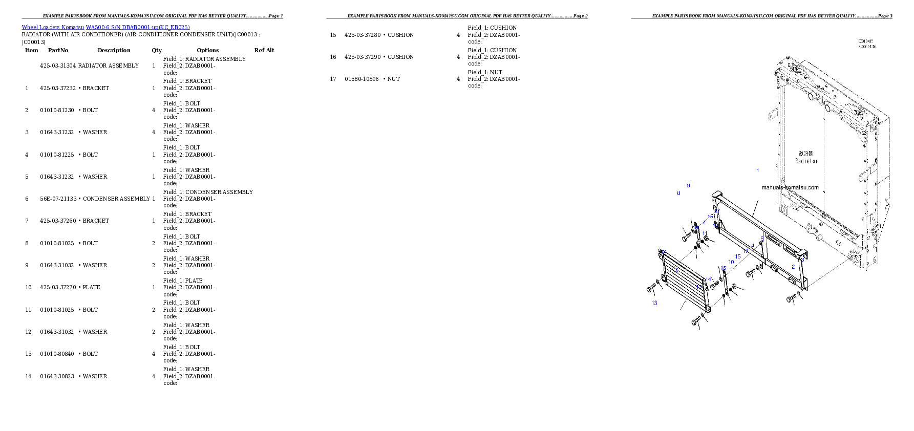 Protected: WA500-6 S/N DBAB0001-up Partsbook