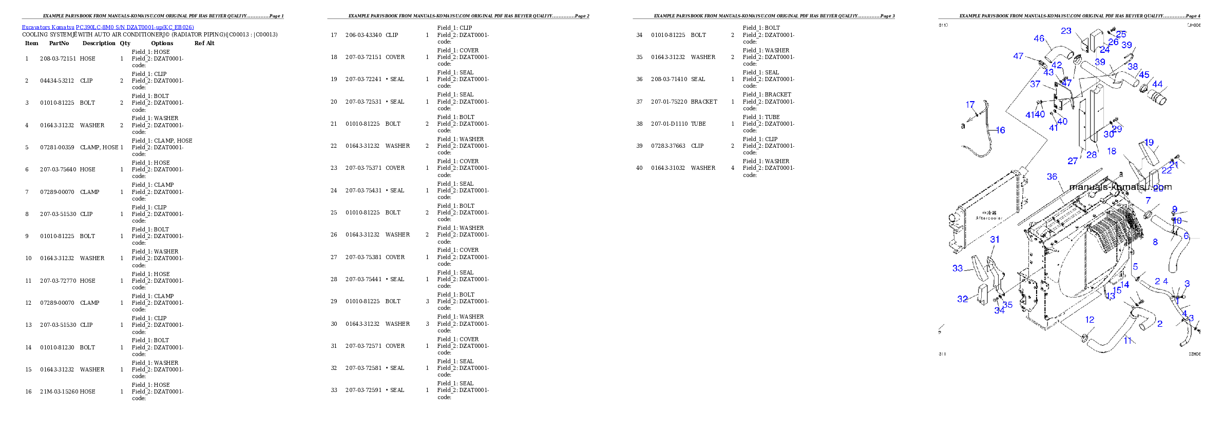 Protected: PC390LC-8M0 S/N DZAT0001-up Partsbook