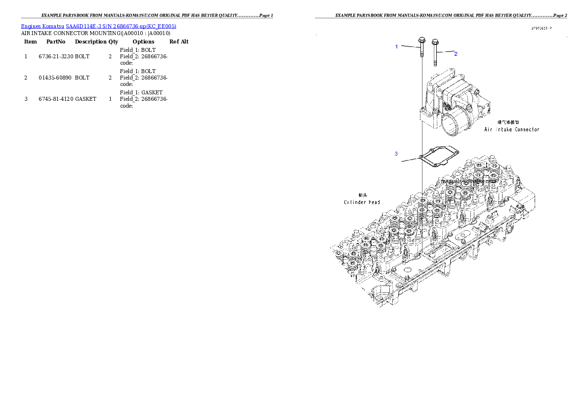 Protected: SAA6D114E-3 S/N 26866736-up Partsbook