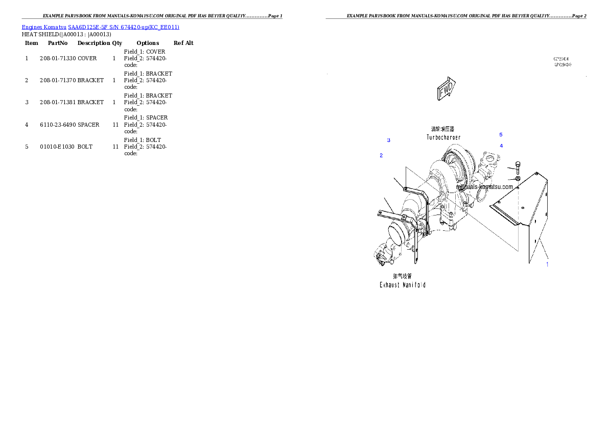 Protected: SAA6D125E-5F S/N 674420-up Partsbook