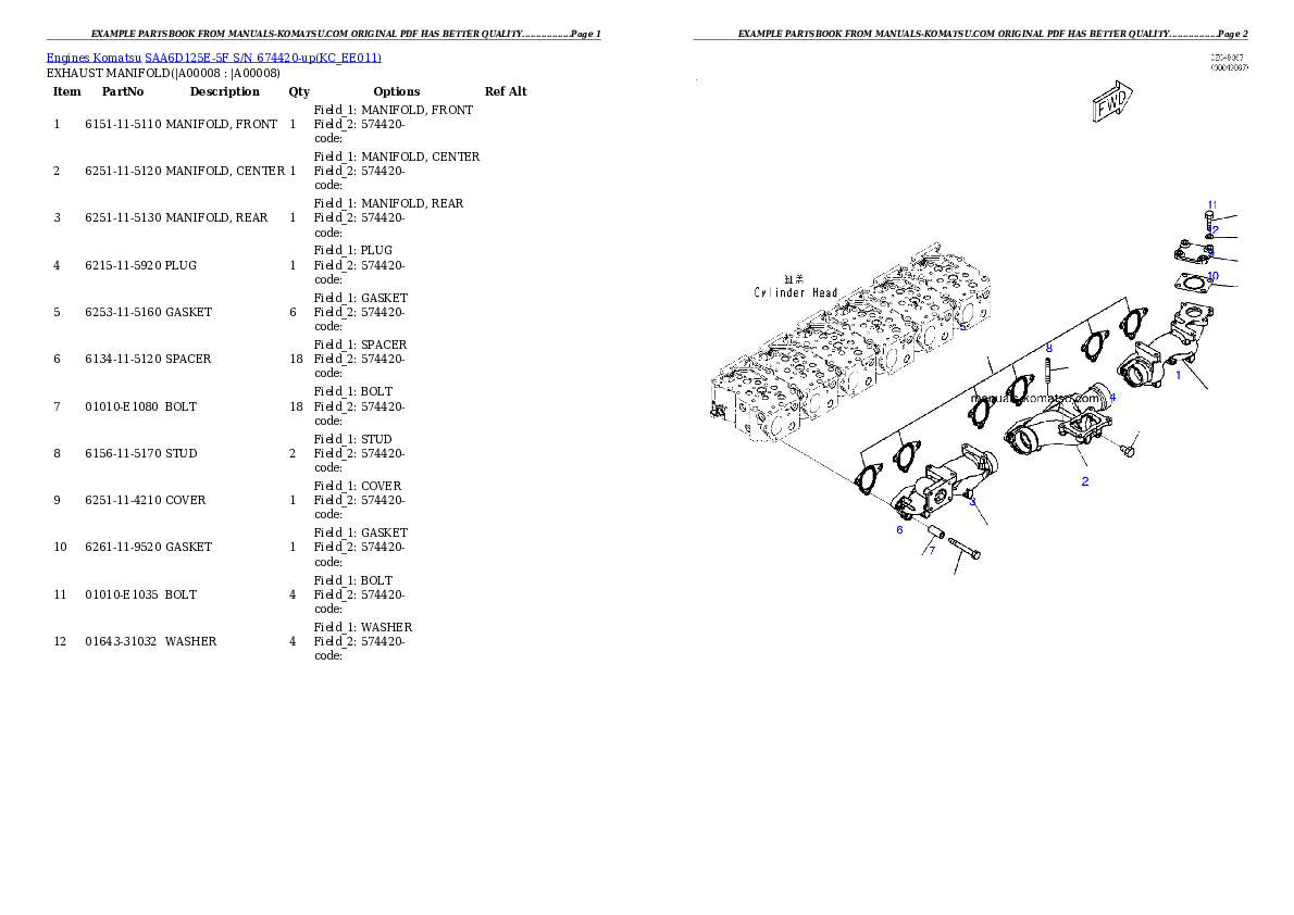 Protected: SAA6D125E-5F S/N 674420-up Partsbook