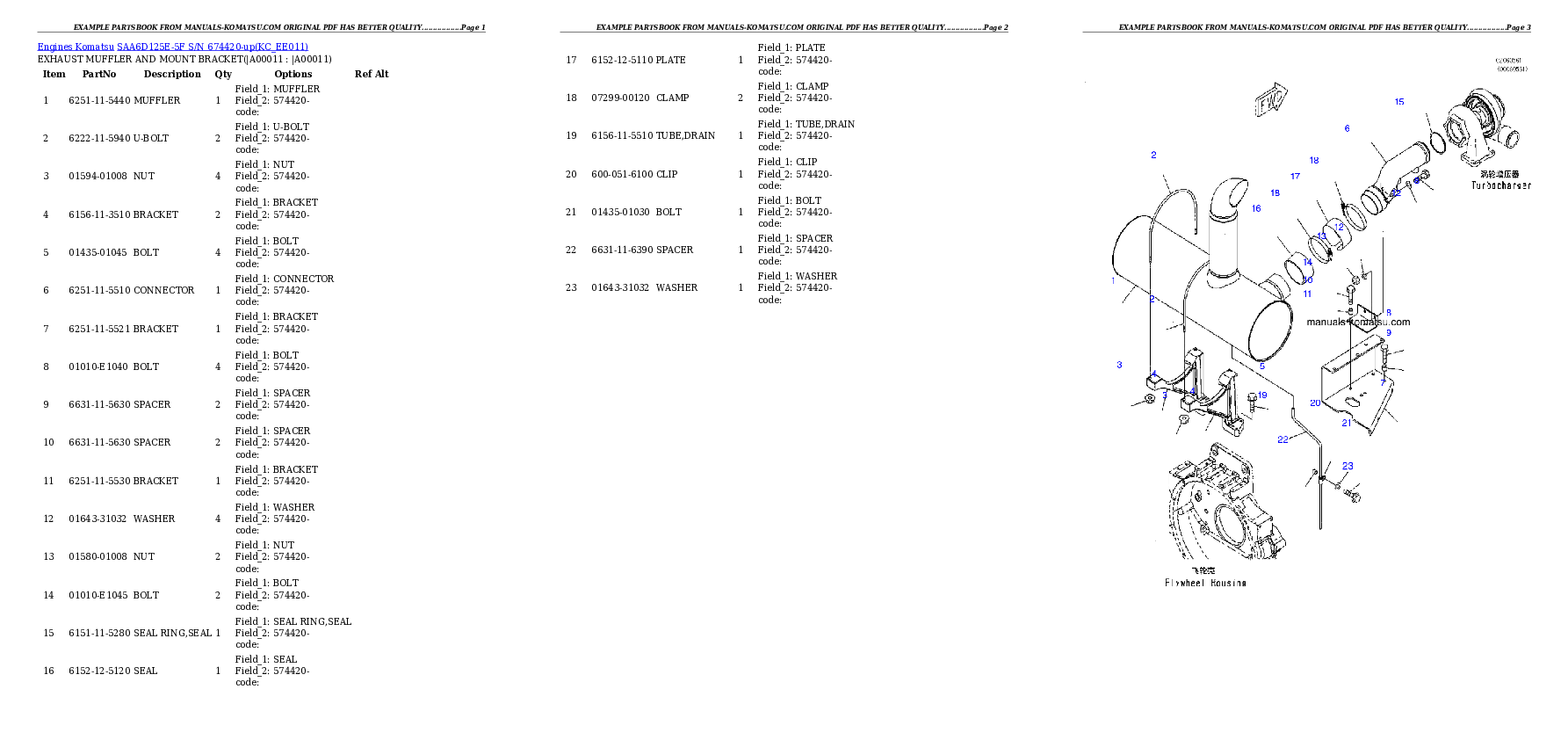 Protected: SAA6D125E-5F S/N 674420-up Partsbook