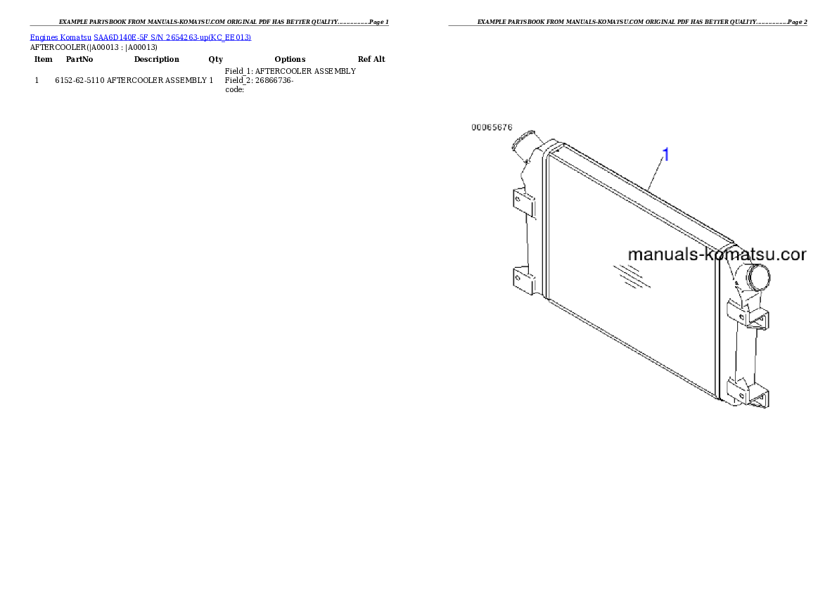 Protected: SAA6D140E-5F S/N 2654263-up Partsbook