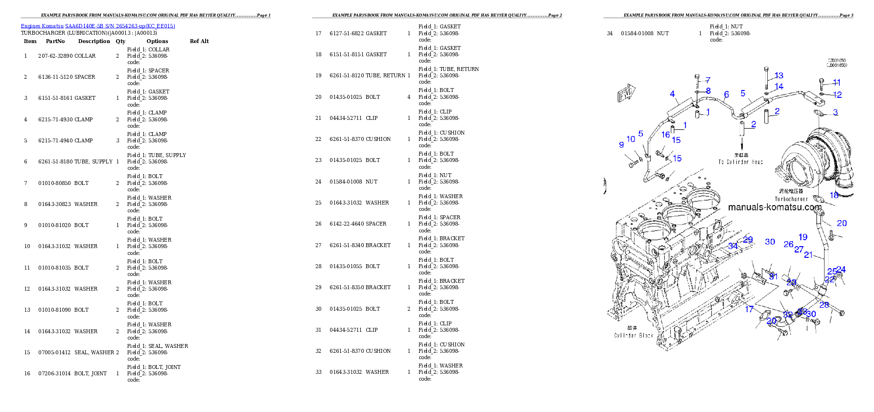 Protected: SAA6D140E-5B S/N 2654263-up Partsbook