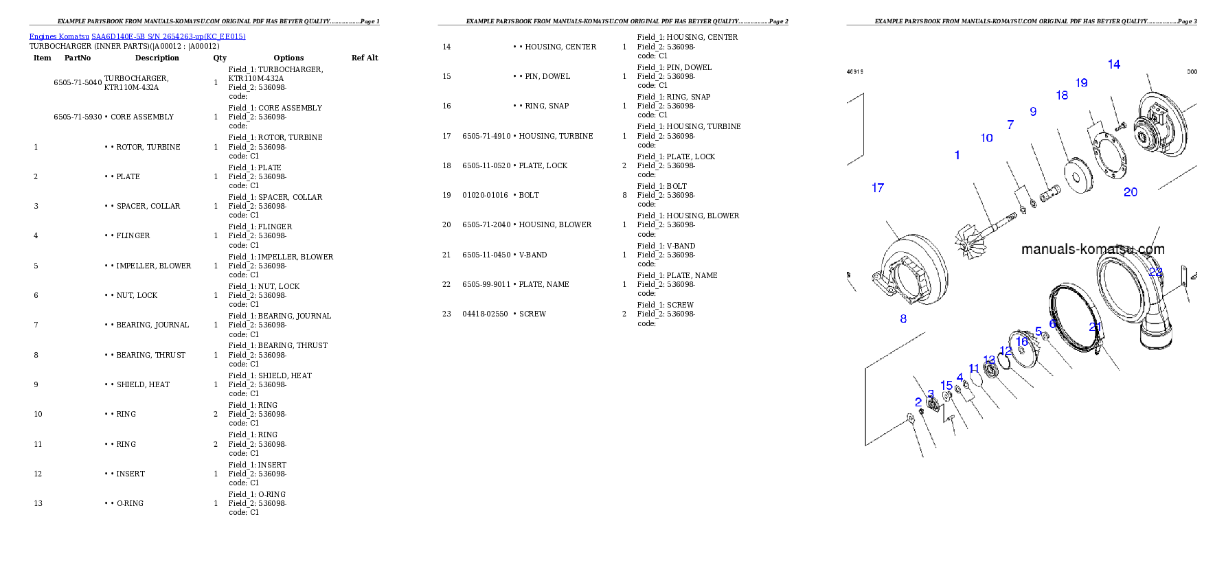 Protected: SAA6D140E-5B S/N 2654263-up Partsbook
